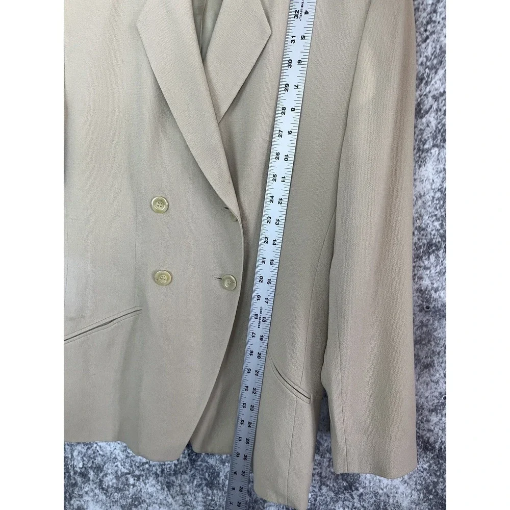 Valerie Stevens Jacket Womens 2 P Wool‎ Beige Blazer Office Work Weekend preppy